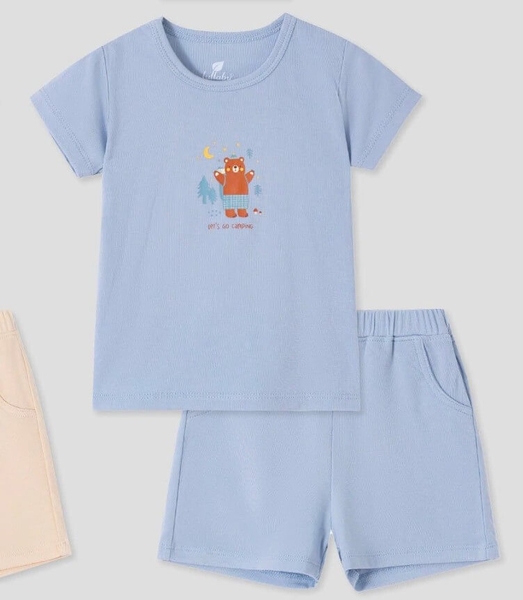 Lullaby Bộ bé trai cộc tay NH461N - Xanh blue - 12,18,24M,3Y,4YM