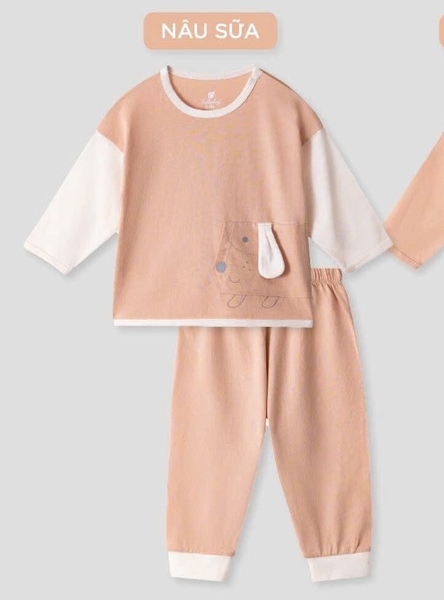 Lullaby Bộ bé trai dài tay NH496N - Nâu sữa - 12,18,24M,3Y,4YM
