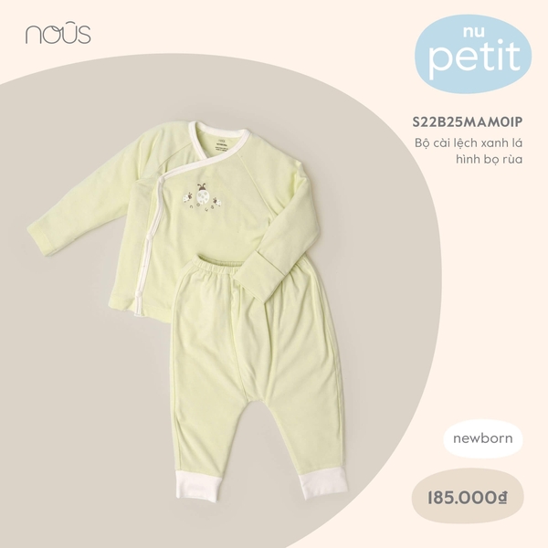 Bộ cài lệch Nous xanh lá hình bọ rùa NB