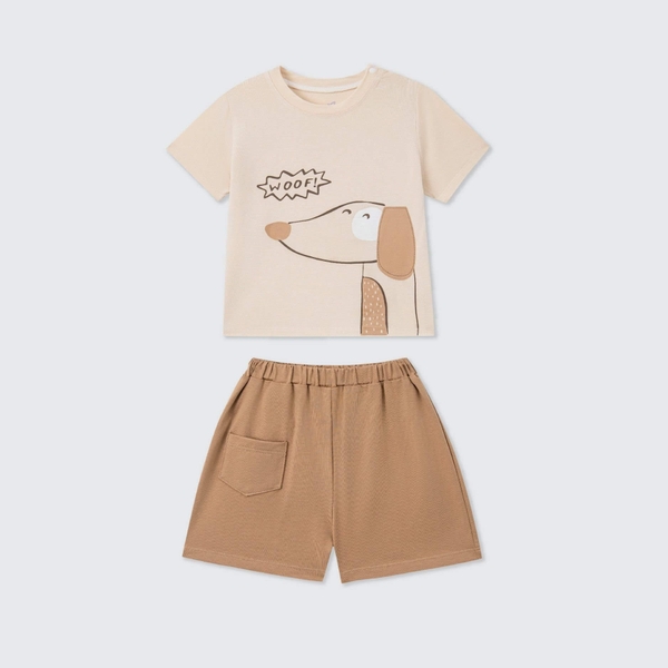 Bộ cộc tay La Pomme đôi tai của cún con -  9,12,18M,3Y Be