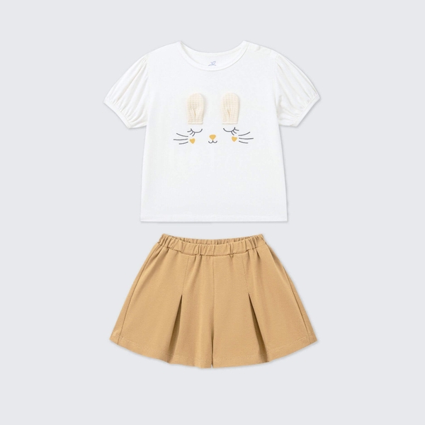 Bộ cộc tay La Pomme Lovely day - 12,18M,3,4,5Y Trắng