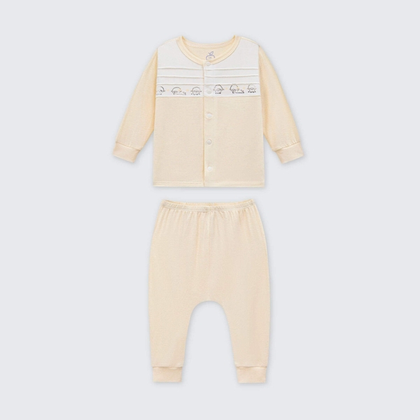 Bộ dài tay cúc giữa La Pomme cừu bông năng động - Newborn,0,3 Be