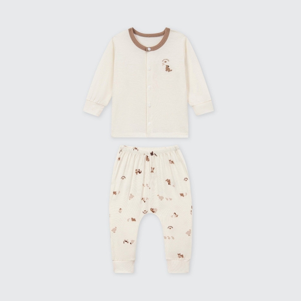 Bộ dài tay cúc thẳng La Pomme Nông trại vui nhộn - Newborn,0,3M Be