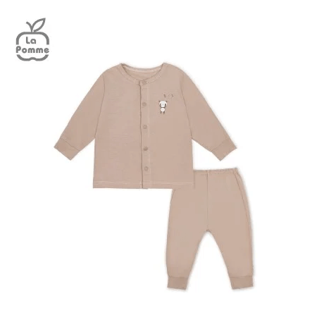 Bộ dài tay La Pomme cúc giữa gấu nhỏ ú oà Be (Newborn, 0M, 3M)