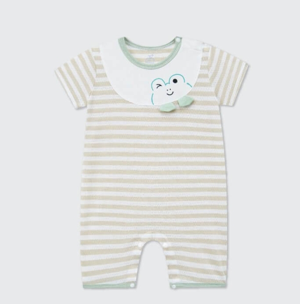 Body cộc tay La Pomme Ếch con vui nhộn - 3,6,9M Xanh