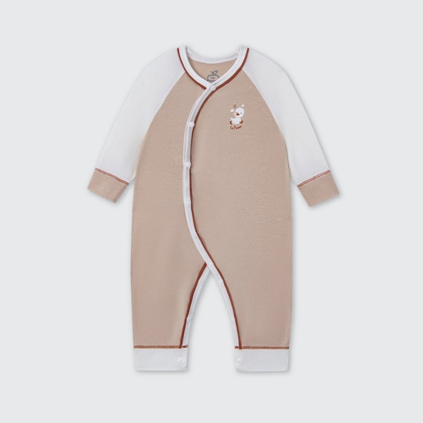 Body dài tay La Pomme ngỗng con hoạt bát - Newborn,0,3M Nâu
