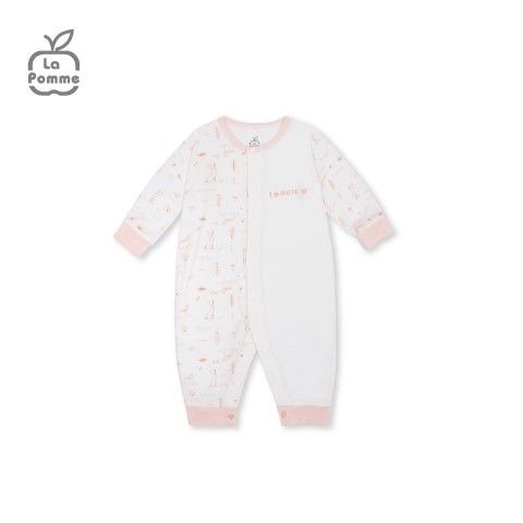 Body dài tay La Pomme Petit - Newborn Trắng