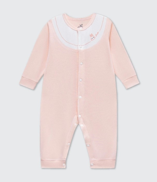 Body dài tay La Pomme phối cổ ngọt ngào - Newborn,0,3M Hồng