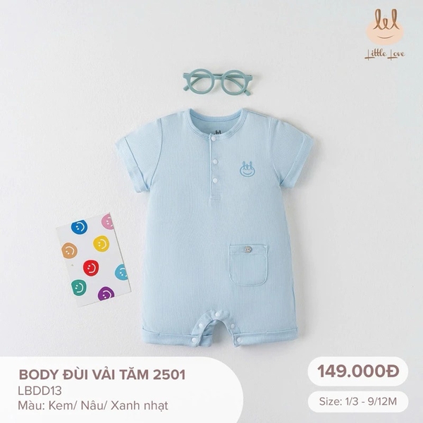 Little Love Body đùi vải tăm 2501 xanh nhạt từ 3M đến 9M