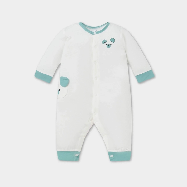 Body liền dài tay La Pomme tai gấu Xanh (Newbor-3M)