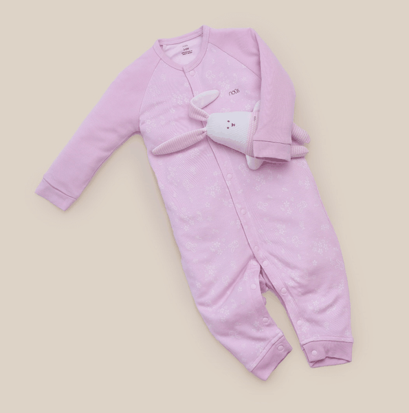 Bodysuit Nous không tất hồng thỏ (0M, 3M, 6M, 9M)