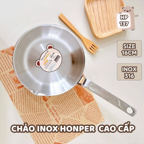 Chảo inox 316 cao cấp Honper 16cm