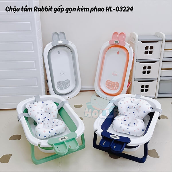Chậu tắm gấp gọn Holla thỏ HL-03224