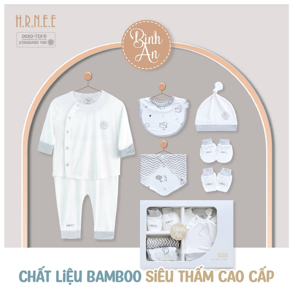 Hrnee Set quà tặng Bình An 0-3M Màu Trắng