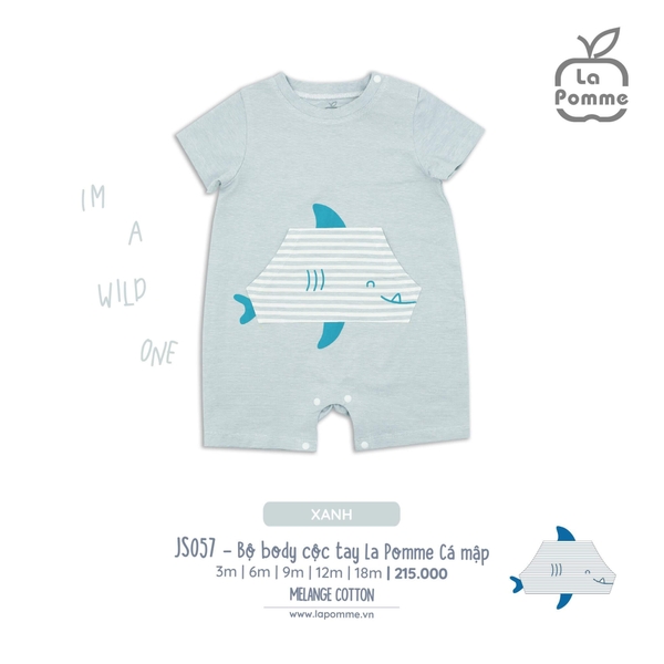 JS057 Bộ body cộc tay La Pomme Cá mập (6M, 9M, 12M)