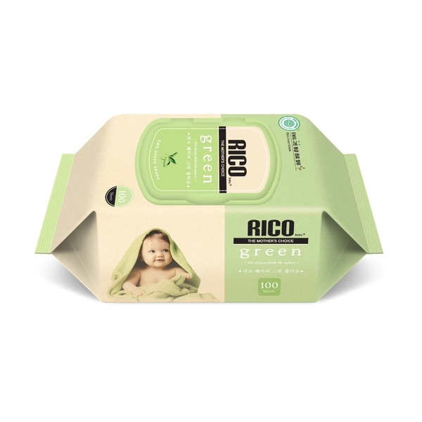 Khăn ướt Rico Baby green 50gsm 100 tờ