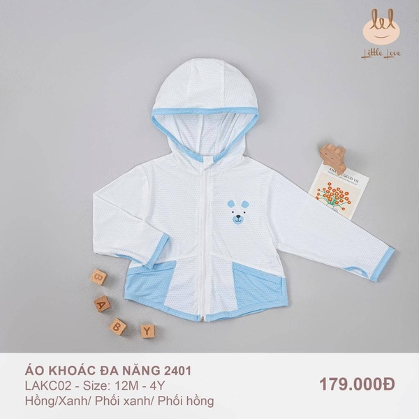 Little Love ÁO KHOÁC ĐA NẮNG 2401 XANH 9,12,18-24M