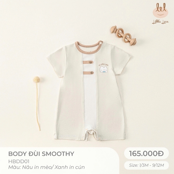 Little Love Body Đùi Smoothy Nâu In Mèo (9-12M,6-9M,3-6M)