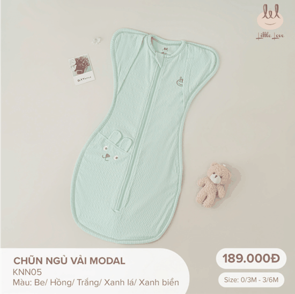 Little Love Chũn ngủ vải modal xanh 0-3M