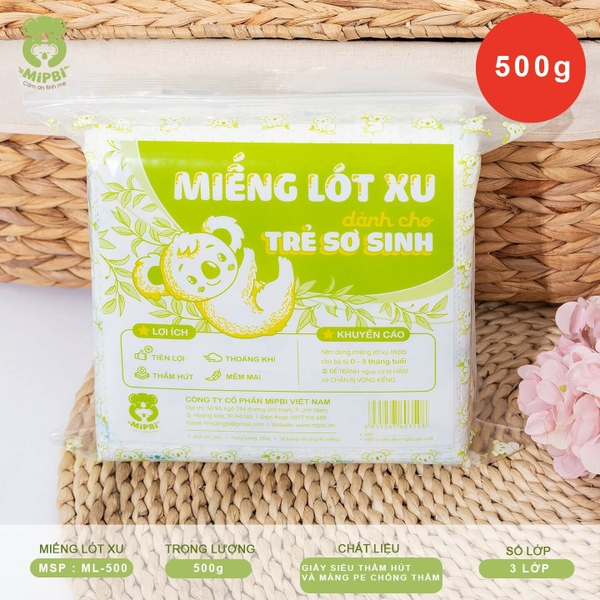 Mipbi - Miếng lót phân xu cho bé sơ sinh gói 90 miếng