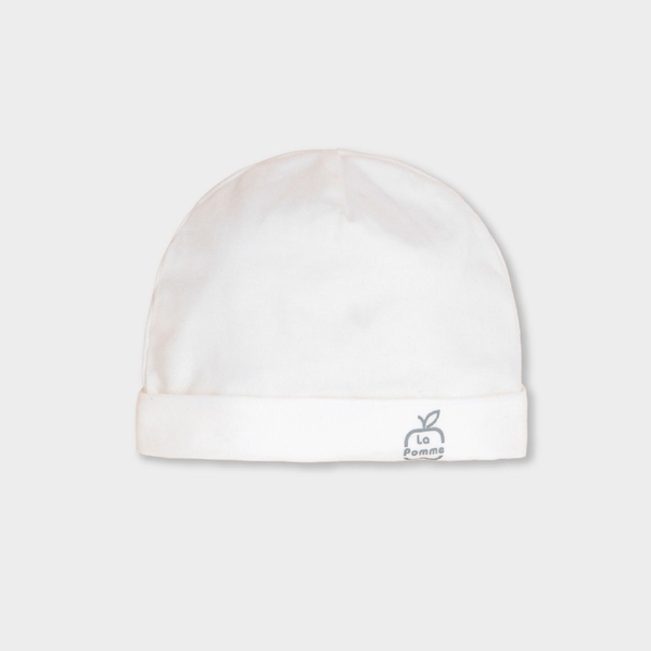 Mũ sơ sinh La Pomme pastel - Trắng