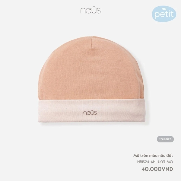 Nous - Mũ tròn màu nâu đất