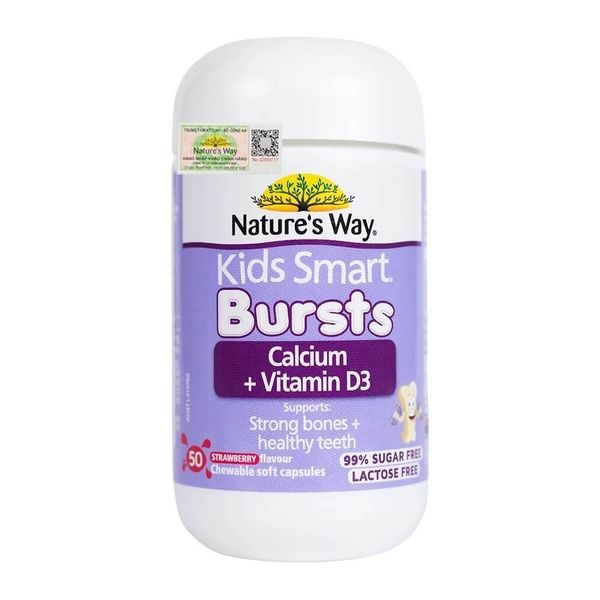 Nature's Way Kids Smart Bursts Canxi D3 6M+ 50 viên