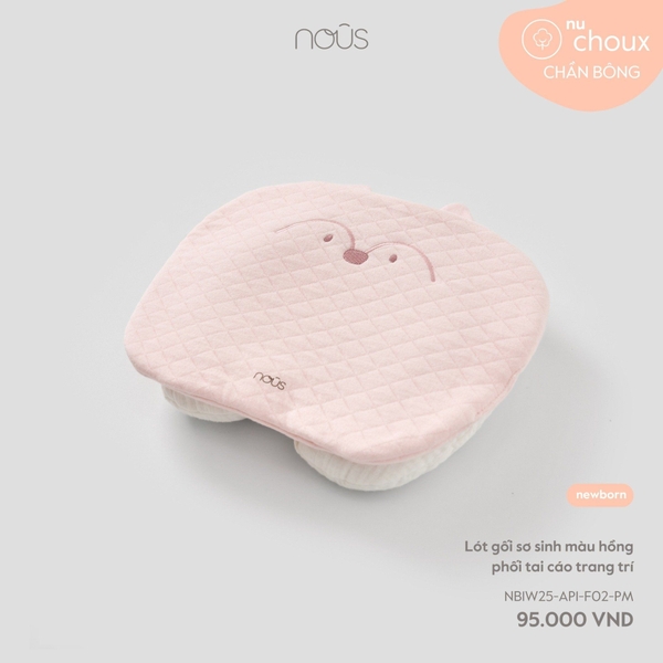 Nous Lót gối sơ sinh màu hồng phối tai cáo trang trí NB