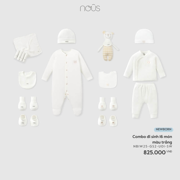 Nous Combo đi sinh 16 món màu trắng NB