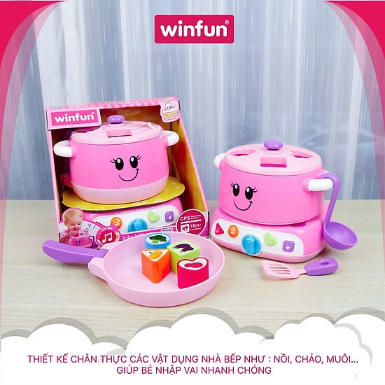 Nồi ma thuật 3 in 1 đèn nhạc màu hồng Winfun 00762G