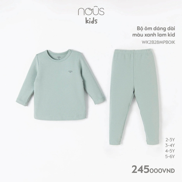 Nous - Bộ ôm dáng dài màu xanh lam kid (2Y, 3Y)