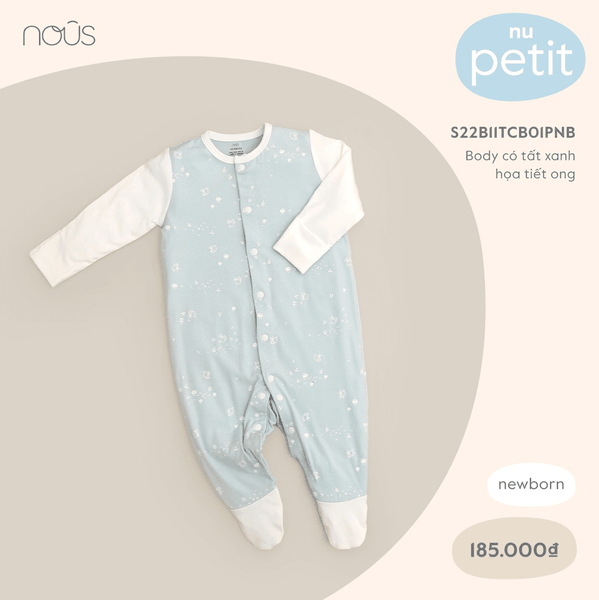 Nous Body có tất xanh hoạ tiết ong NB