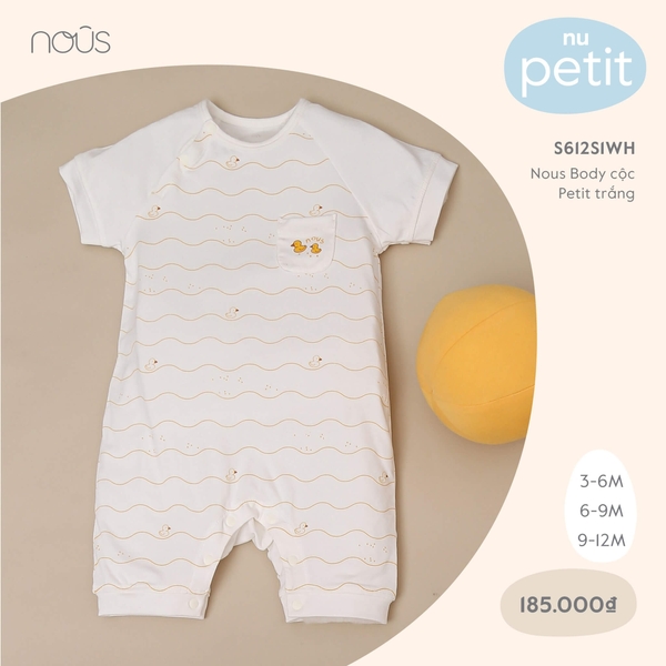 Nous Body cộc Petit trắng (3M, 6M, 9M)