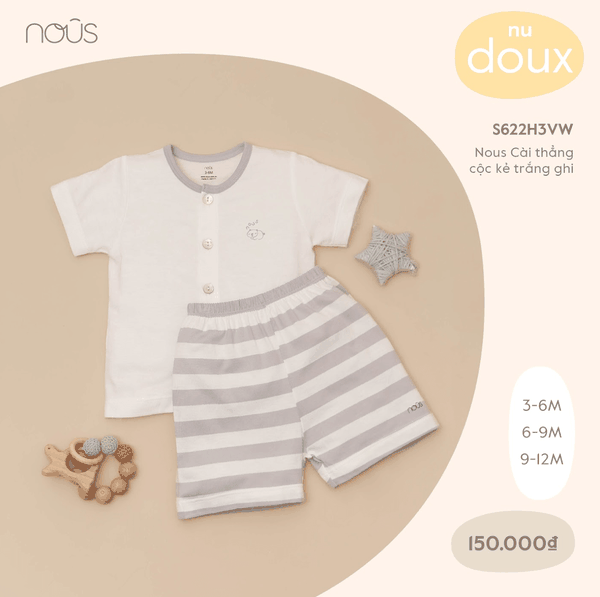 Nous Cài thẳng cộc kẻ trắng ghi (6M, 9M)