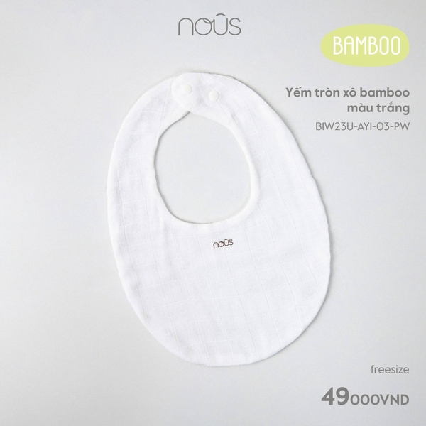Nous - Yếm tròn xô bamboo màu trắng