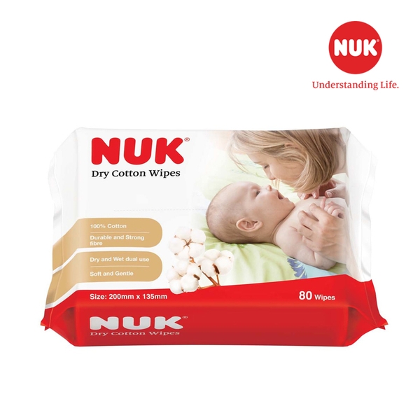 Khăn vải khô đa năng cho mẹ và bé NUK (80 chiếc)