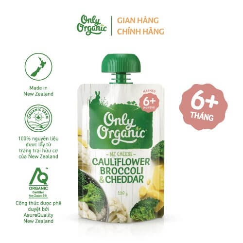 Rau củ nghiền Only Organic bông cải phô mai