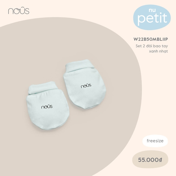 Set 2 đôi bao tay Nous xanh nhạt
