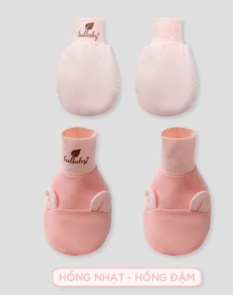 Lullaby Set bao tay + bao chân NH458N - Hồng nhạt-Hồng đậm