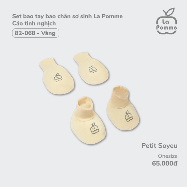 Set bao tay bao chân sơ sinh La Pomme Cáo tinh nghịch - Vàng
