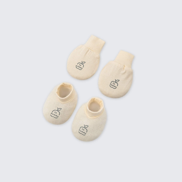 Set bao tay bao chân sơ sinh La Pomme cừu bông năng động - Be