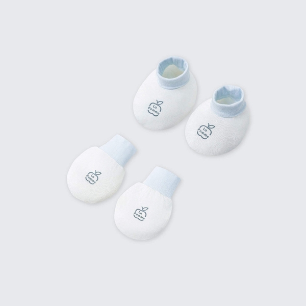 Set bao tay bao chân sơ sinh La Pomme Gấu con ngộ nghĩnh - Xanh