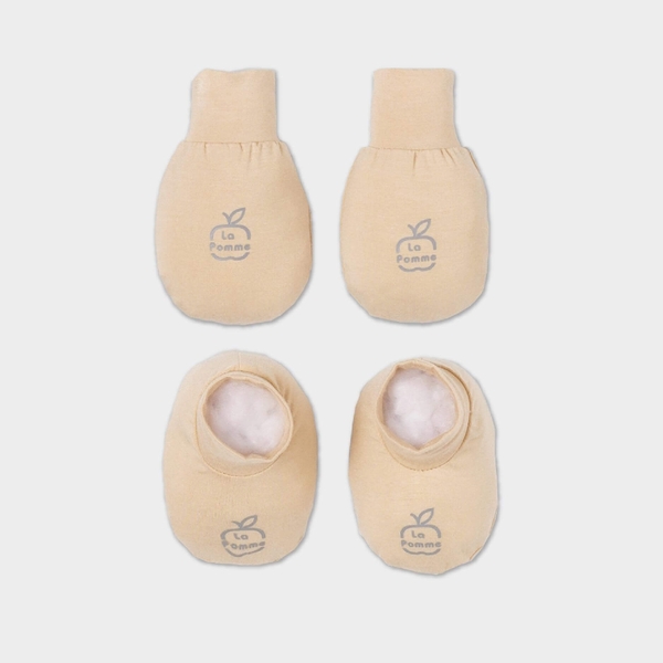 Set bao tay bao chân sơ sinh La Pomme hoạ tiết - Be