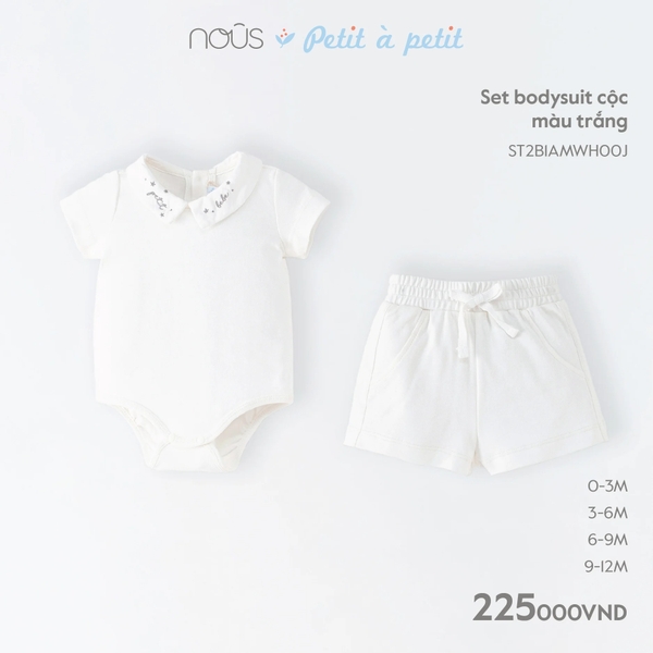 Set bodysuit cộc Nous đủ size cho trẻ từ 0-12M
