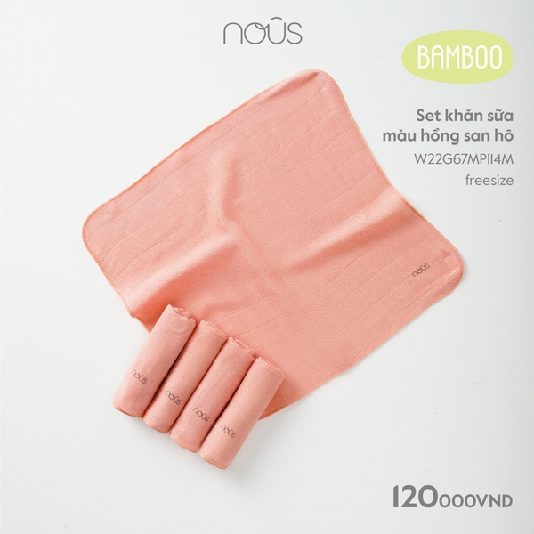 Set khăn sữa Nous màu hồng san hô