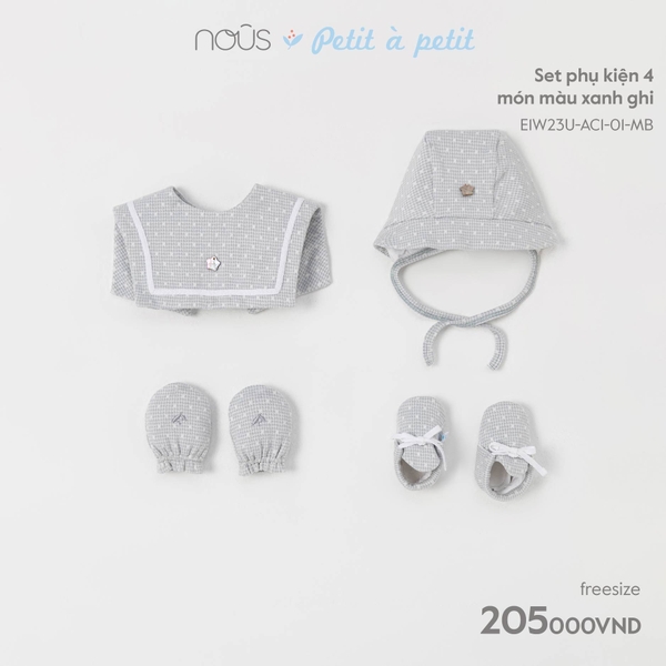 Set phụ kiện Nous 4 món màu xanh ghi