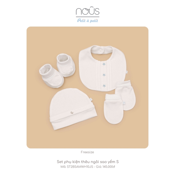 Set phụ kiện Nous thêu ngôi sao yếm S