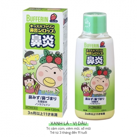 Siro Bufferin xanh lá trị sổ mũi, nghẹt mũi cho trẻ từ 3 tháng