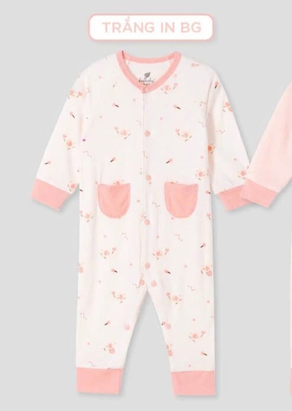 Lullaby Sleepsuit NH453N - Trắng in bé gái - 3,6,9,12M