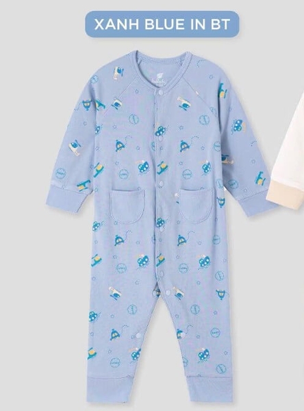 Lullaby Sleepsuit NH453N - Xanh blue in bé trai - 3,6,9,12M